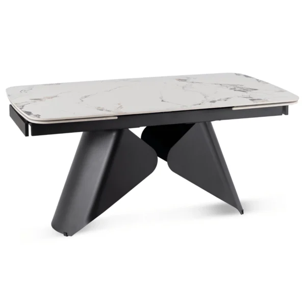 product-3700-0 VERONA Ceramic Folding Table 160-240 cm Marmură albă/Negru — Mese