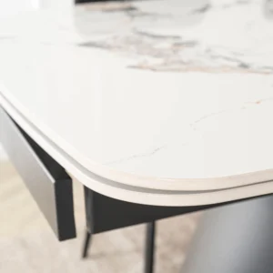 product-3700-4 VERONA Ceramic Folding Table 160-240 cm Marmură albă/Negru — Mese