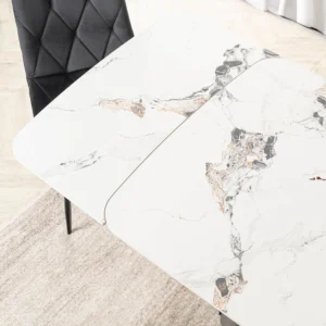 product-3700-5 VERONA Ceramic Folding Table 160-240 cm Marmură albă/Negru — Mese