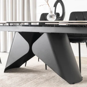 product-3700-6 VERONA Ceramic Folding Table 160-240 cm Marmură albă/Negru — Mese