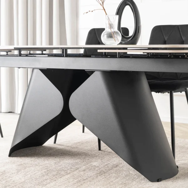 product-3700-6 VERONA Ceramic Folding Table 160-240 cm Marmură albă/Negru — Mese