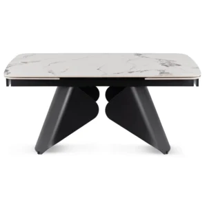 product-3700-8 VERONA Ceramic Folding Table 160-240 cm Marmură albă/Negru — Mese