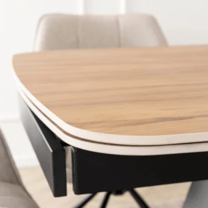 Masă extensibilă din ceramică VERONA 160–240 cm Stejar/Negru