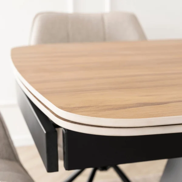 Masă extensibilă din ceramică VERONA 160–240 cm Stejar/Negru