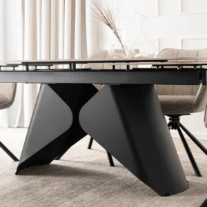 Masă extensibilă din ceramică VERONA 160–240 cm Stejar/Negru