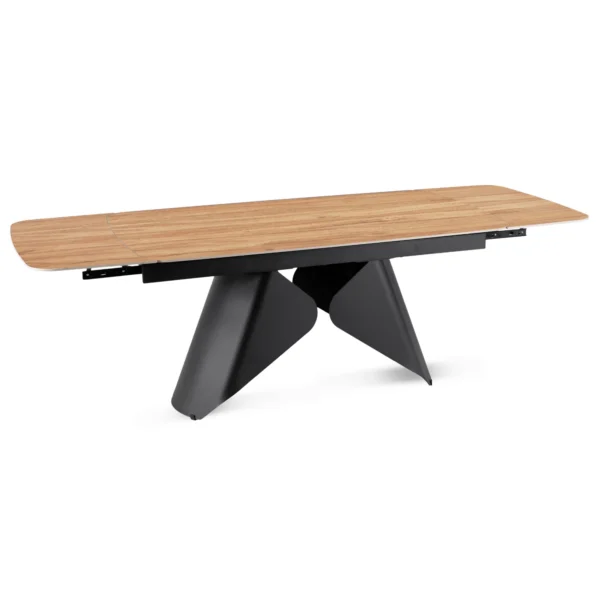 Masă extensibilă din ceramică VERONA 160–240 cm Stejar/Negru