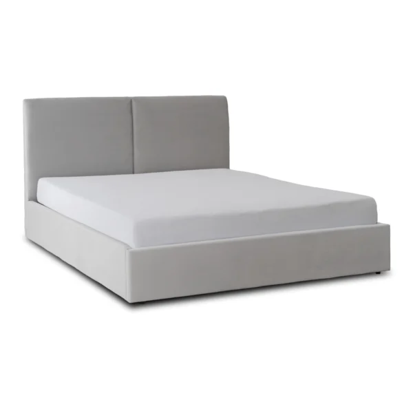 Pat MARSEILLE 140x200 cu spațiu de depozitare, velur gri