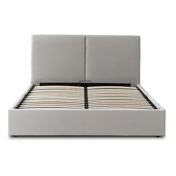 Pat MARSEILLE 180x200 cu spațiu de depozitare, velur gri