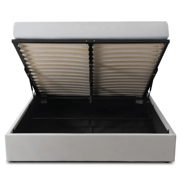 Pat MARSEILLE 180x200 cu spațiu de depozitare, velur gri