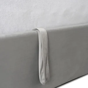 Pat MARSEILLE 180x200 cu spațiu de depozitare, velur gri