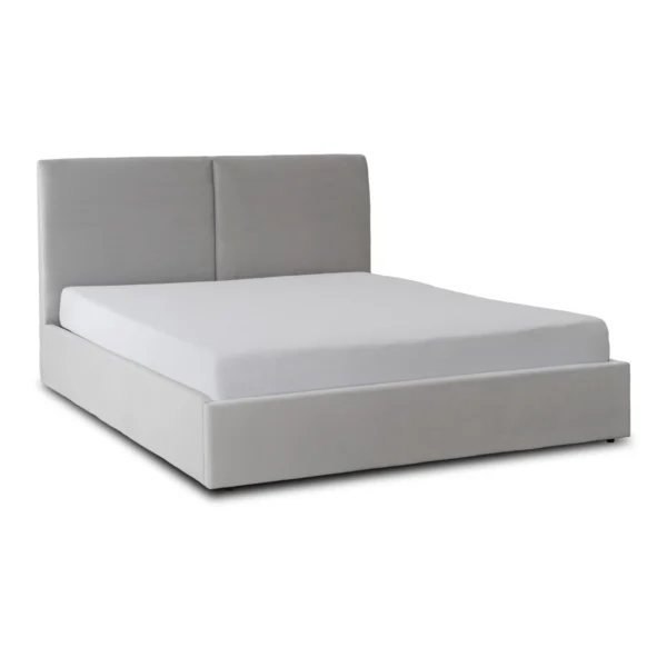 Pat MARSEILLE 160x200 cu spațiu de depozitare, velur gri