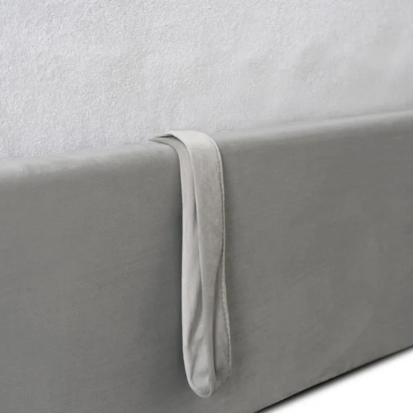 Pat MARSEILLE 160x200 cu spațiu de depozitare, velur gri