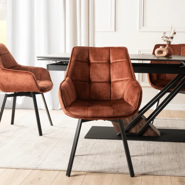 LUNA Scaun pivotant Red Velour — MOBILA