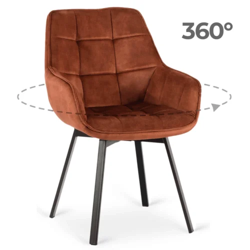 Scaun pivotant LUNA, catifea roșie