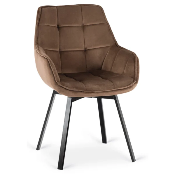 Scaun rotativ LUNA, maro, din velur — MOBILA