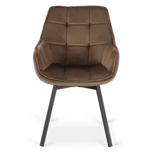 Scaun rotativ LUNA, maro, din velur — MOBILA