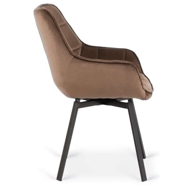 Scaun rotativ LUNA, maro, din velur — MOBILA