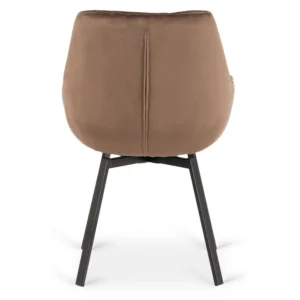 Scaun rotativ LUNA, maro, din velur — MOBILA