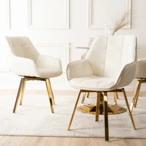 Scaun pivotant MIA bej bouclé