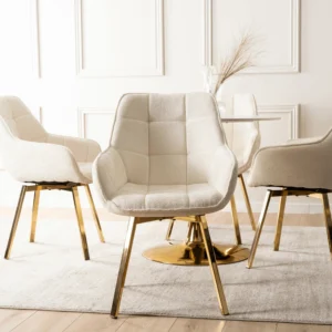 Scaun pivotant MIA bej bouclé