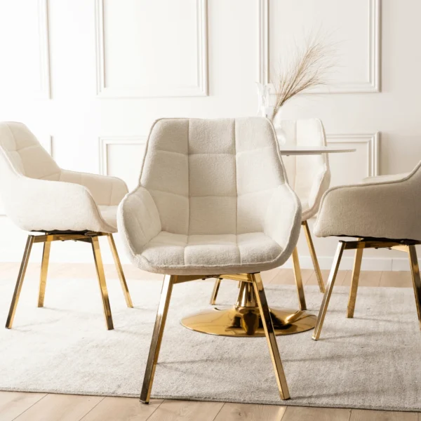 Scaun pivotant MIA bej bouclé