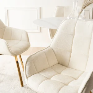 Scaun pivotant MIA bej bouclé