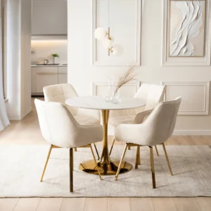 Scaun pivotant MIA bej bouclé