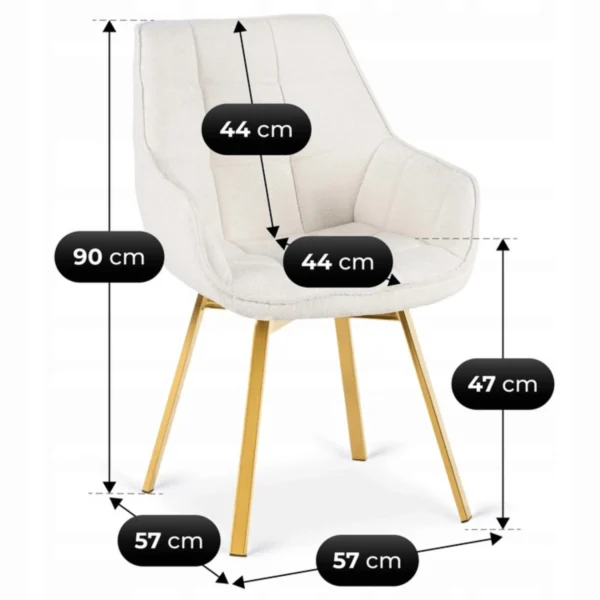 Scaun pivotant MIA bej bouclé