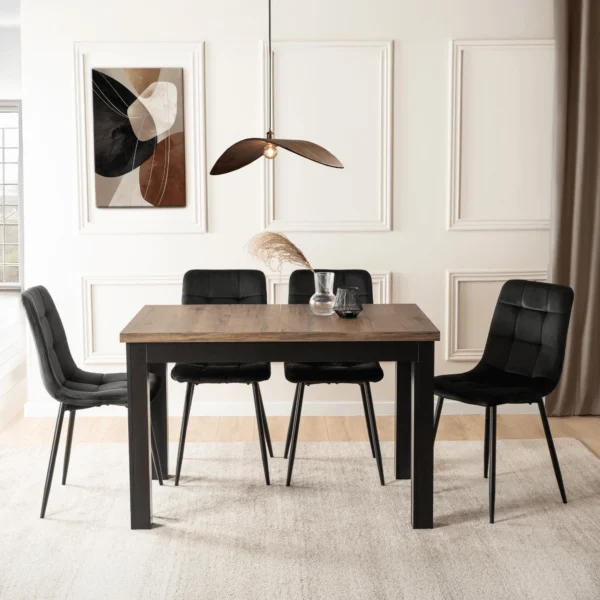 product-3709-0-1 Masa SKUBI extensibilă 120-160 cm, nuc/negru — Mese