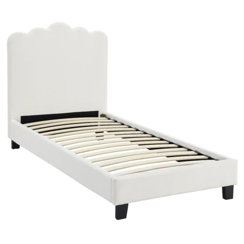 Pat din țesătură crem 90x200 CRATER