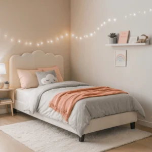 Pat din țesătură crem 120x200 CRATER