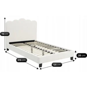 Pat din țesătură crem 120x200 CRATER