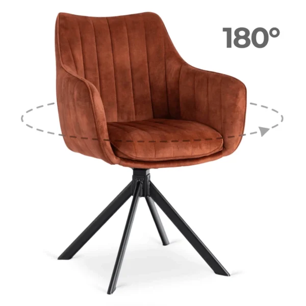 Scaun pivotant MUMBAI, catifea roșie