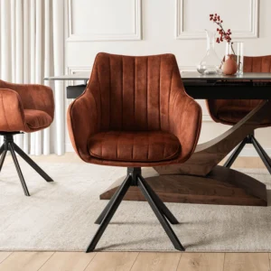 Scaun pivotant MUMBAI, catifea roșie