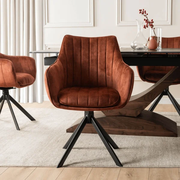 Scaun pivotant MUMBAI, catifea roșie