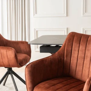 Scaun pivotant MUMBAI, catifea roșie