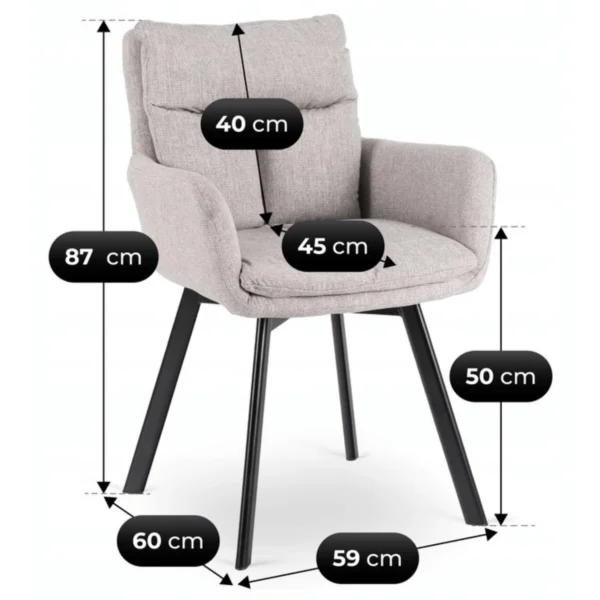 Scaun pivotant CORTADO Gri