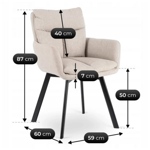 Scaun pivotant CORTADO Bej