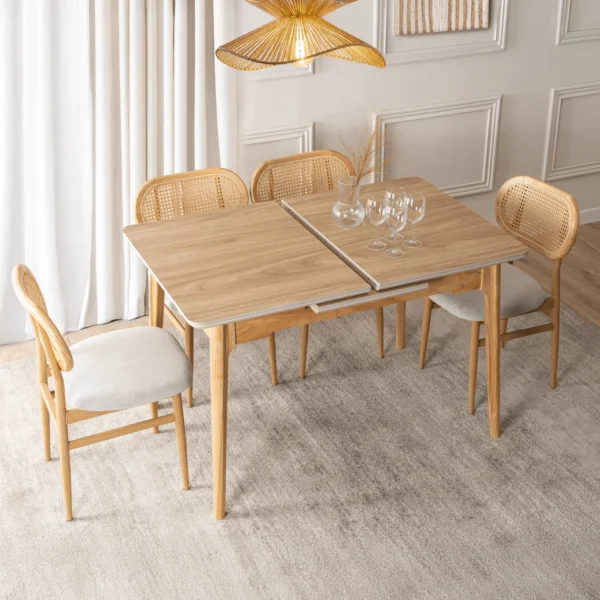 product-3727-0-1 SAMER Masă pliantă din ceramică 120-160 cm Stejar — Mese