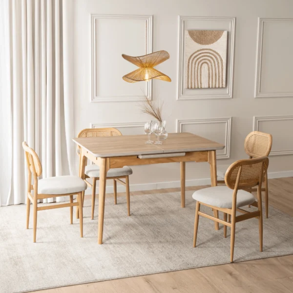 product-3727-2 SAMER Masă pliantă din ceramică 120-160 cm Stejar — Mese