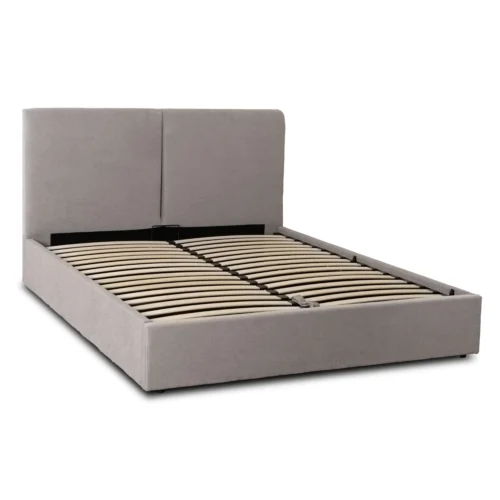 Pat MARSEILLE 160x200 cu spațiu de depozitare, țesătură gri