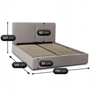 Pat 160x200 MARSYLIA cu container Tesatura gri — MOBILA