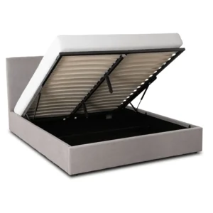 Pat 160x200 MARSYLIA cu container Tesatura gri — MOBILA