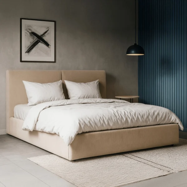 Pat 160x200 MARSYLIA cu container Beige Corduroy — MOBILA