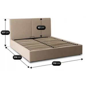 Pat 160x200 MARSYLIA cu container Beige Corduroy — MOBILA