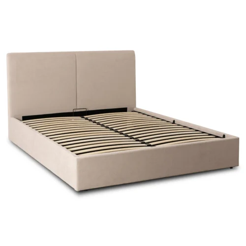 Pat MARSEILLE 160x200 cu spațiu de depozitare Țesătură bej