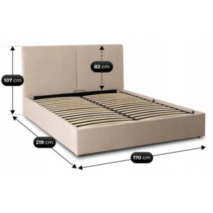 product-3743-9 Pat MARSEILLE 160x200 cu spațiu de depozitare Țesătură bej