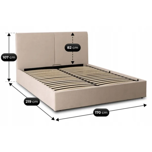 product-3743-9 Pat MARSEILLE 160x200 cu spațiu de depozitare Țesătură bej