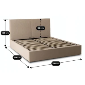 Pat MARSEILLE 140x200 cu spațiu de depozitare Velur bej