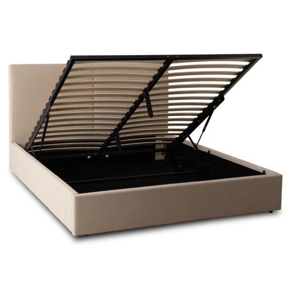 Pat MARSEILLE 140x200 cu spațiu de depozitare Velur bej